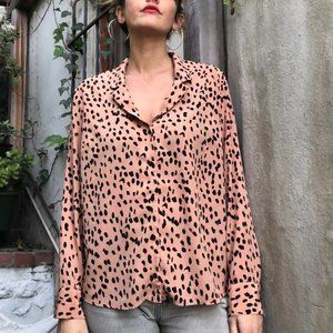 Topshop leopard button down